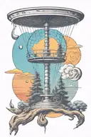 disc golf basket tattoo design idea