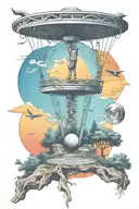 disc golf basket tattoo design idea