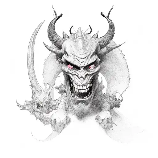 Devil tattoo design idea