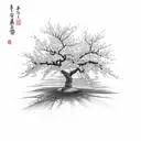 cherry blossom tree tattoo design idea