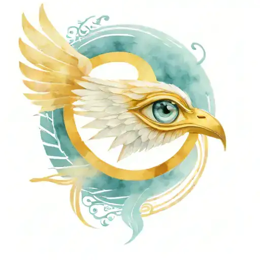 Eye of Horus winged falcon, face tattoo design idea