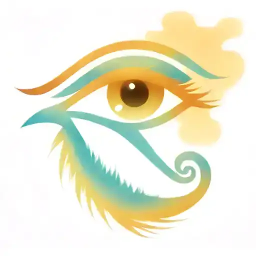 Eye of Horus Tattoo for the face around eye. feathered abstract instead of straight lines tattoo design idea