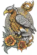 scorpion eagle pheonix wings with crown tattoo design idea