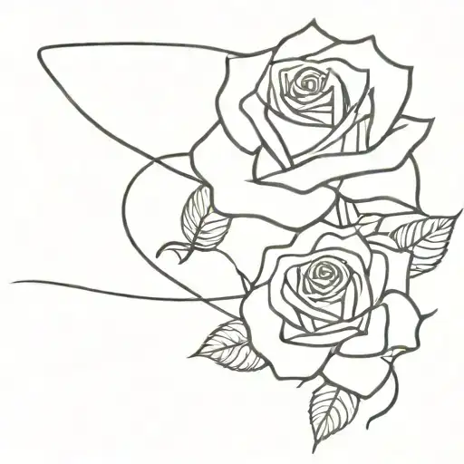 Rose with bowtie ribbon tattoo design idea