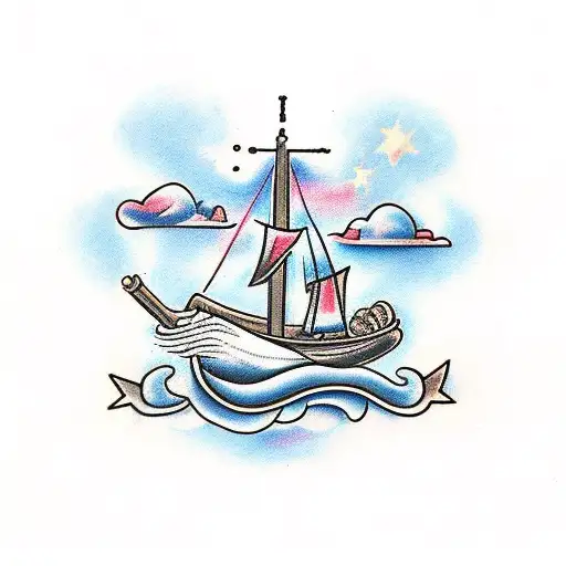 bible scripture with clouds and stars and the three crosses tattoo design idea