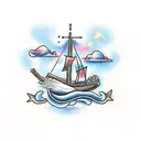 bible scripture with clouds and stars and the three crosses tattoo design idea