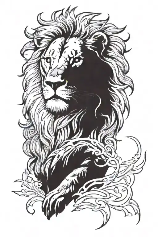 Leo lion wearing tattoo design idea