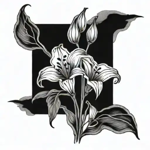 calalilly  with mini me written as the stem tattoo design idea