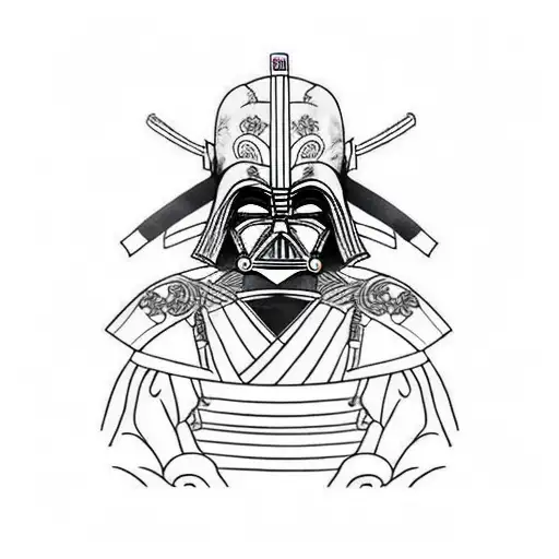 samurai darth vader tattoo design idea