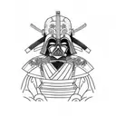 samurai darth vader tattoo design idea