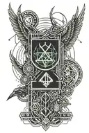 Name Alex with zodiac sagittarius zodiac sign tattoo design idea