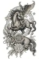 Name alex with sagittarius zodiac sign and stars forming tattoo design idea