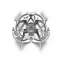 Nature infused with the chemical formula of Oxytocin tattoo design idea