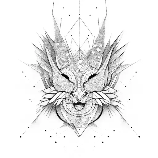 abstract line art tattoo design idea