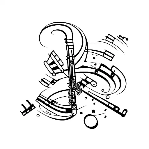 clarinet  tattoo design idea