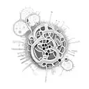 tattoo desing with microscope surrounded by dna and bacteria and viruses tattoo design idea