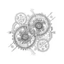 tattoo desing with microscope surrounded by dna and bacteria and viruses tattoo design idea