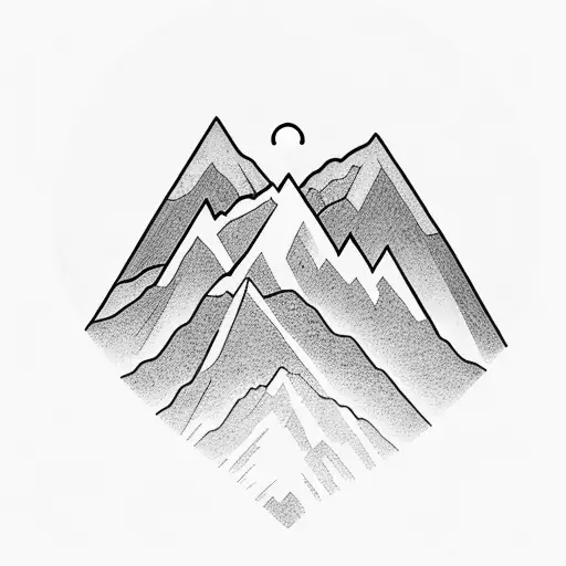 mountains with a heart tattoo design idea
