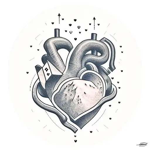 Mountain in the shape of a heart tattoo design idea