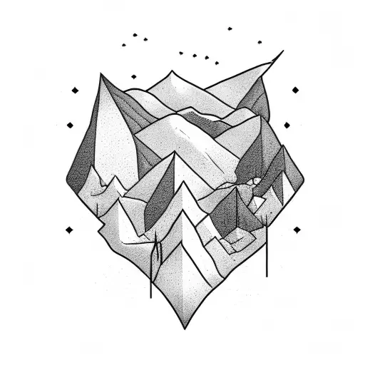 Mountain in the shape of a heart tattoo design idea