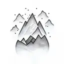 mountains with a heart tattoo design idea