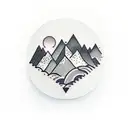 mountains with a heart tattoo design idea