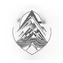 mountains with a heart tattoo design idea