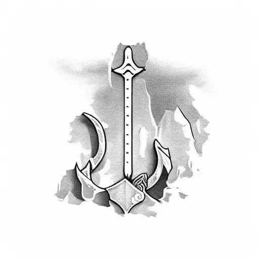 sword in iceberg tattoo design idea