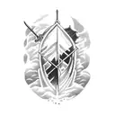 sword in iceberg tattoo design idea