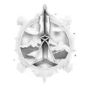 sword in iceberg tattoo design idea