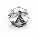 sword in iceberg tattoo design idea