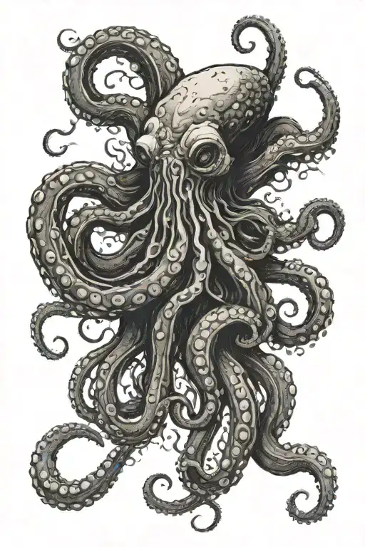 big octopus tattoo design idea