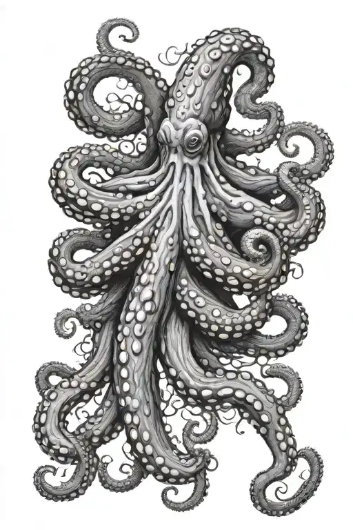 octopus on the shoulder with tentacles on the ribs and chest tattoo design idea