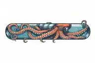 an octopus in a flat cap holding a diving tank made tattoo design idea