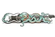 octopus with a guitar tattoo design idea