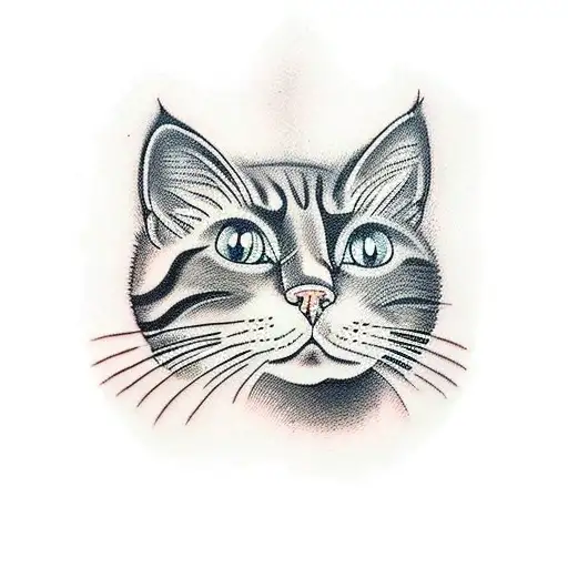 funny cat tattoo design idea