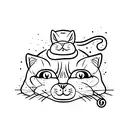 funny cat tattoo design idea