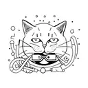 funny cat tattoo design idea