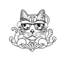 funny cat tattoo design idea