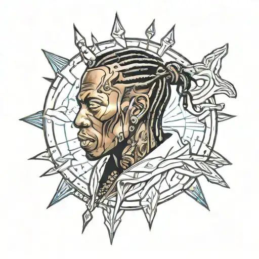 Travis Scott astrotunder   tattoo design idea