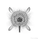 dandelion with dragonfly tattoo design idea