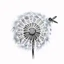dandelion with dragonfly tattoo design idea
