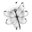 blowing dandelion with dragonfly tattoo design idea