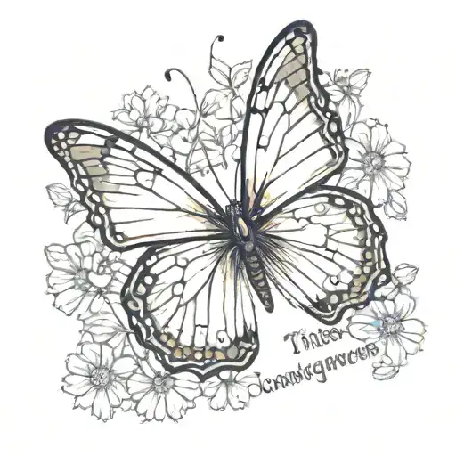 a small butterfly with the quote saying, "this action will have consequences." tattoo design idea