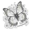 a small butterfly with the quote saying, "this action will have consequences." tattoo design idea