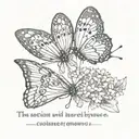 a small butterfly with the quote saying, "this action will have consequences." tattoo design idea