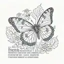 a small butterfly with the quote saying, "this action will have consequences." tattoo design idea