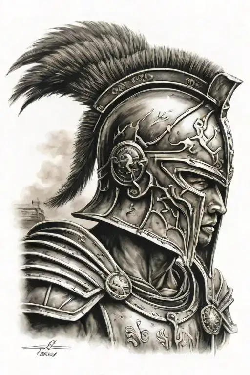 spartan soldier. coliseum Ronnie Lott tattoo design idea