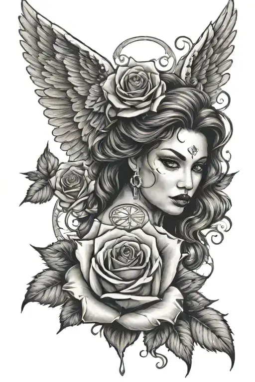 angel rose arm tattoo design tattoo design idea