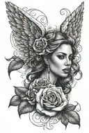 angel rose arm tattoo design tattoo design idea